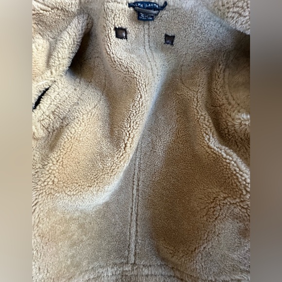 Ralph Lauren Brown Shearling Leather Aviator Bomber Jacket size Small - Picture 13 of 17